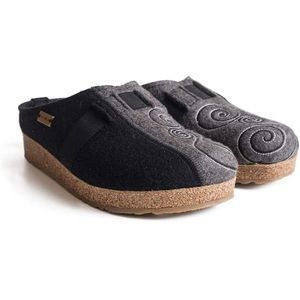 Haflinger Womens MAGIC Wool Gray And Black Clogs Slippers Size 37 used